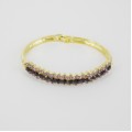 514153 purple in gold crystal bangle